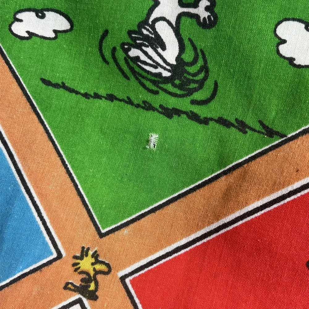 VTG 1960s-70's Peanuts JC Penney Muslin Twin Fitted Sheet Charlie Snoopy READ